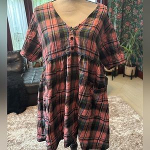 Current Mood Pink Plaid Dress